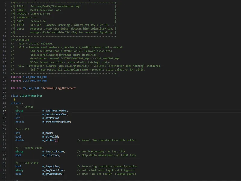 CLatency Monitor - Inter-Tick Latency Tracker with AT R Volatility Gate and Global Variable IP C for MQ L5 EAs library MT5