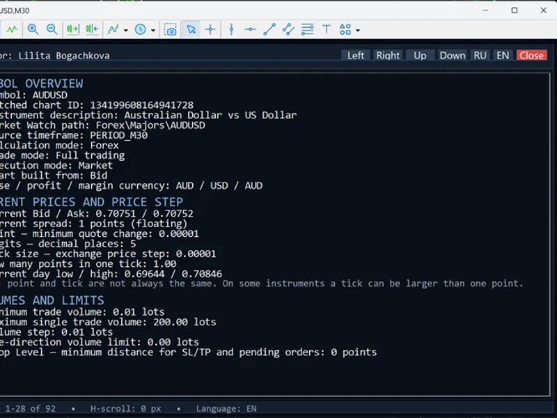 symbol summary viewer script MT5