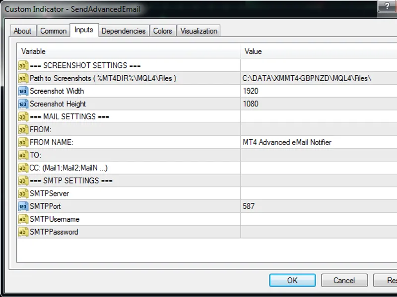 send advanced email Metatrader 4 indicator