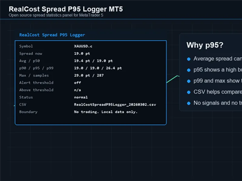 Real Cost Spread P95 Logger MT5