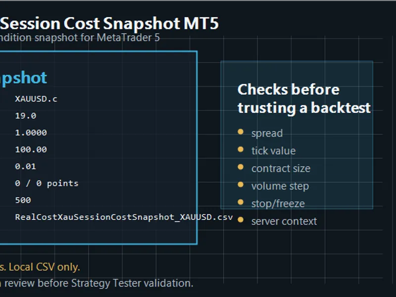 Real Cost XAU Session Cost Snapshot MT5 script MT5
