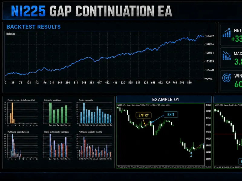 Nikkei 225 Gap Continuation EA expert MT5