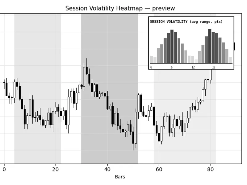 Session Volatility Heatmap indicator MT5