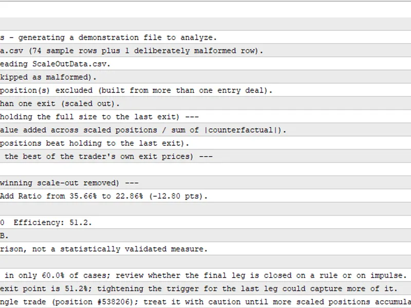 Scale Out Value Analyzer for MT5 script MT5