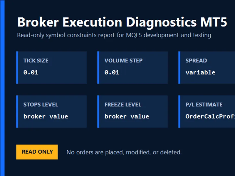 Broker Execution Diagnostics MT5 script MT5