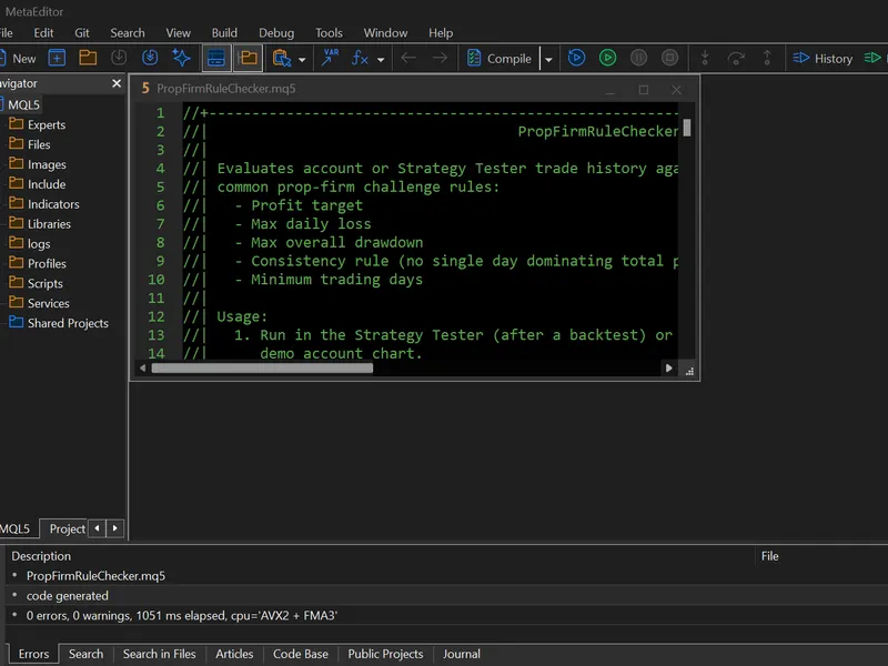 Prop Firm Rule Checker: Automate Your Challenge Evaluation script MT5
