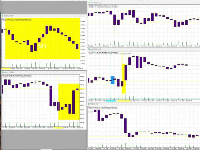 Memory Sequence: Synchronize Chart Time Windows indicator MT5