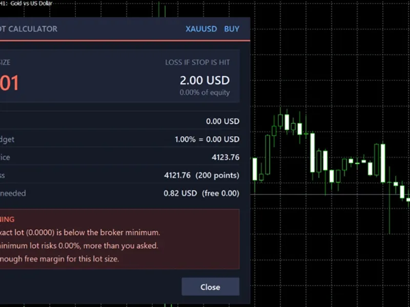 Risk-Based Lot Size Calculator Script with On-Chart Panel script MT5