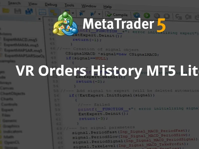 VR Orders History MT5 Lite script MT5