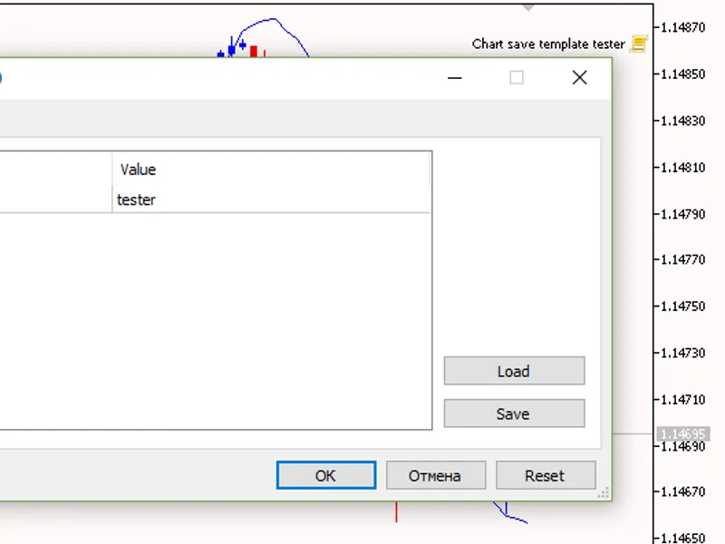 Chart Save Template script MT5