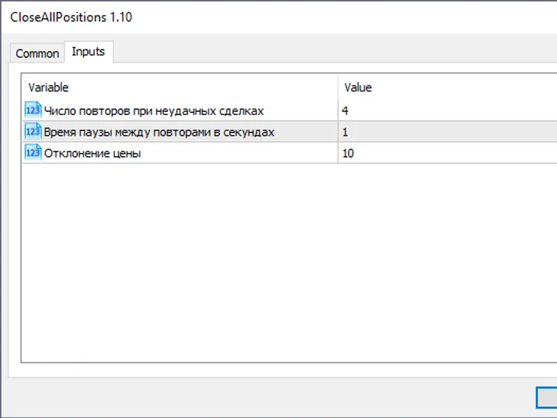 Close All Positions script MT5