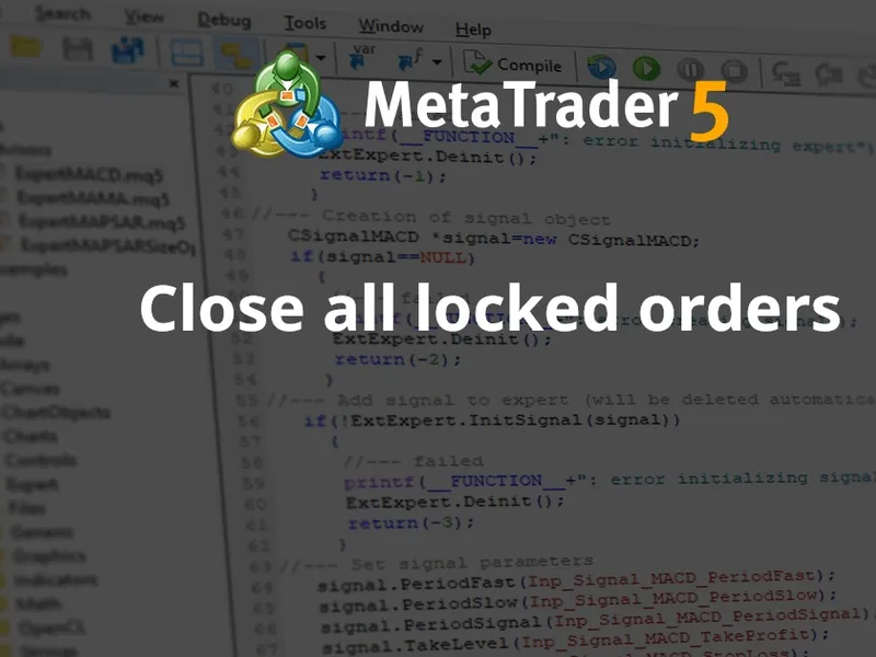 Close all locked orders library MT4