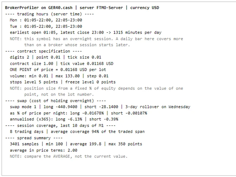 Broker Profiler: A Tool for Comparing Broker Specifications Metatrader 5 expert