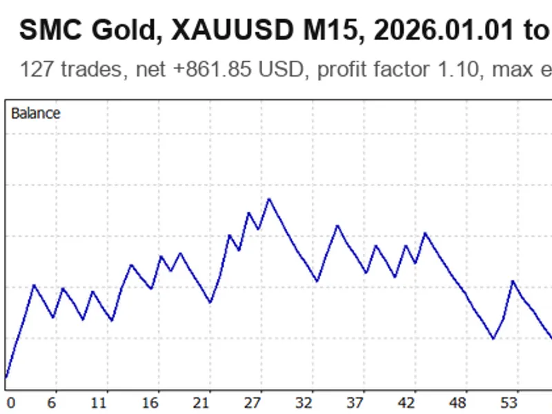 SMC Gold EA: Smart Money Concepts for XAUUSD M15 with Liquidity Sweep and Order Blocks Metatrader 5 expert