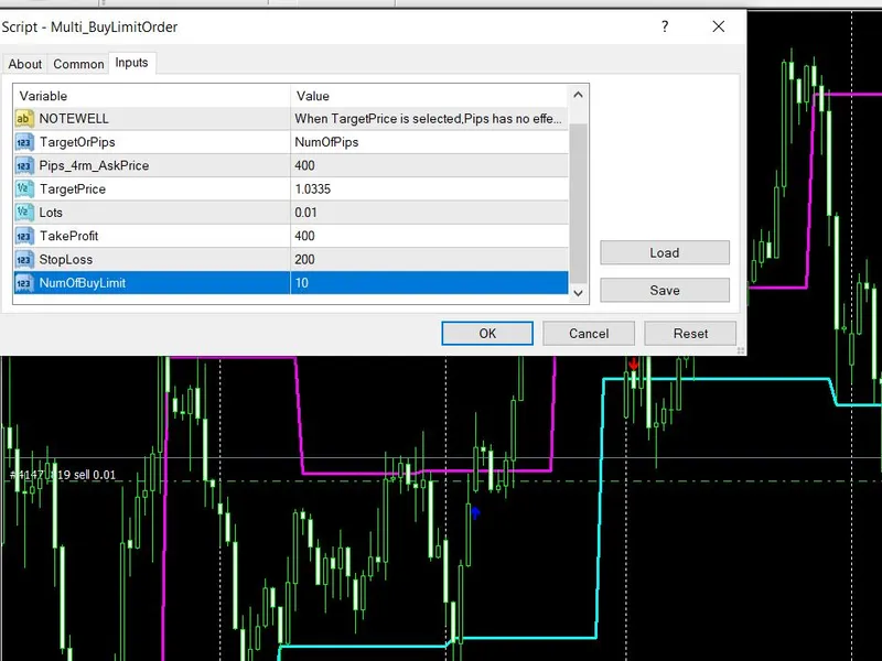 Multi Buy Limit Orders & Multi Buy Stop Orders script MT4