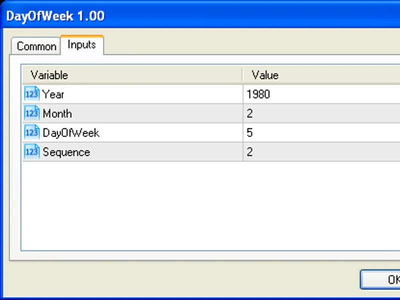 Day Of Week library MT5