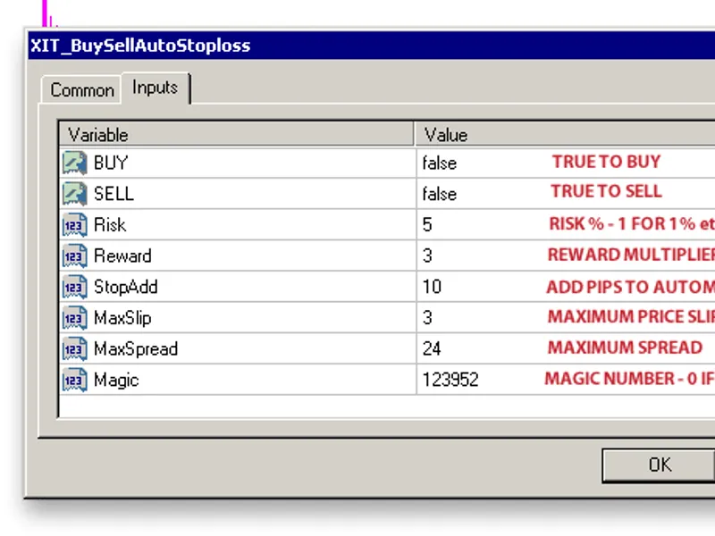 XI T Buy Sell Auto Stoploss. mq4 - Stoploss set from Fractal Levels, Money management Risk/Reward script MT4