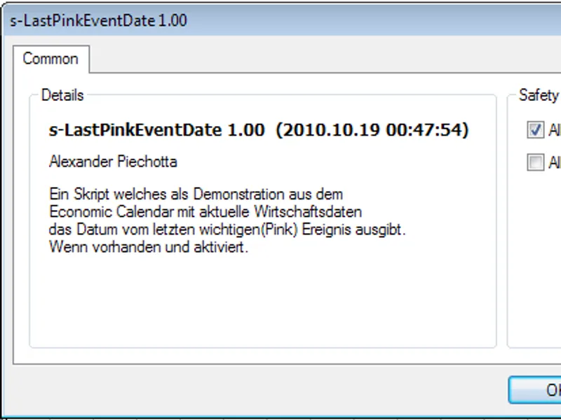 s-Last Pink Event Date script MT5